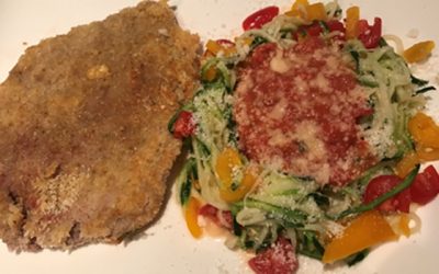 Schnitzel mit Gemüsespaghetti Low Carb